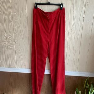 NWOT red pinstripe suit pants